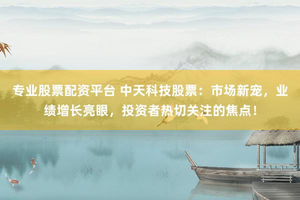 专业股票配资平台 中天科技股票：市场新宠，业绩增长亮眼，投资者热切关注的焦点！