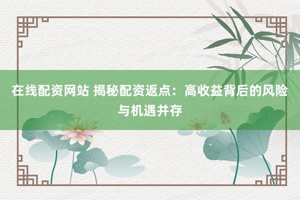 在线配资网站 揭秘配资返点：高收益背后的风险与机遇并存