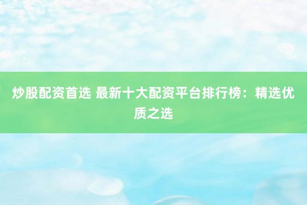 炒股配资首选 最新十大配资平台排行榜：精选优质之选