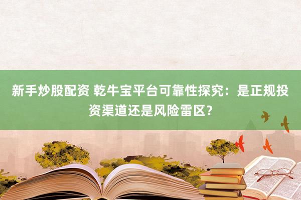 新手炒股配资 乾牛宝平台可靠性探究：是正规投资渠道还是风险雷区？