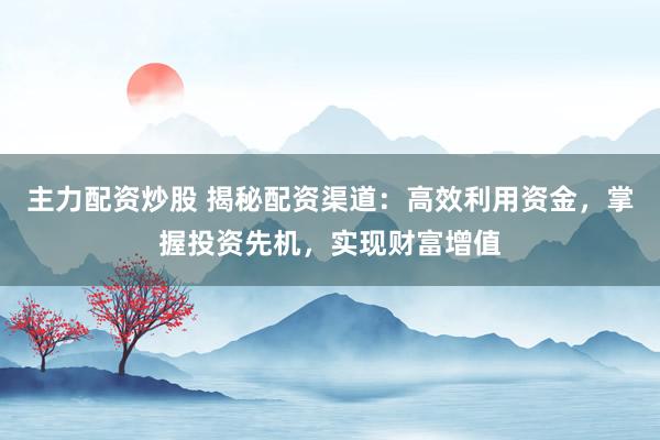 主力配资炒股 揭秘配资渠道：高效利用资金，掌握投资先机，实现财富增值