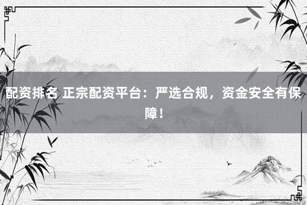 配资排名 正宗配资平台：严选合规，资金安全有保障！