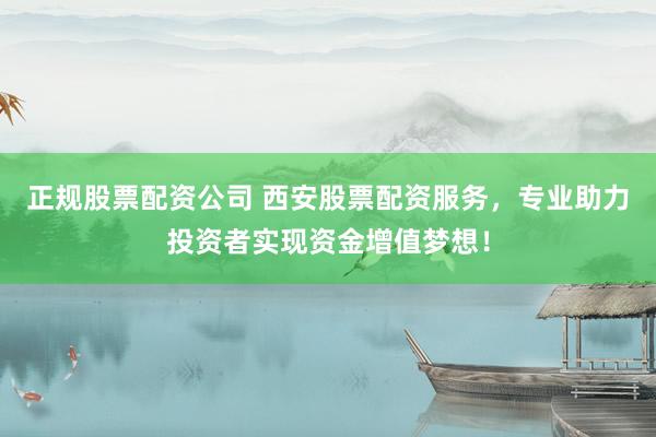 正规股票配资公司 西安股票配资服务，专业助力投资者实现资金增值梦想！