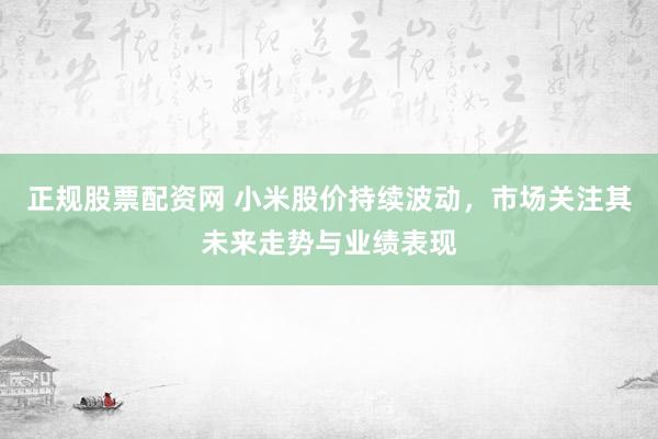 正规股票配资网 小米股价持续波动，市场关注其未来走势与业绩表现