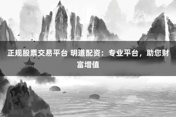 正规股票交易平台 明道配资：专业平台，助您财富增值