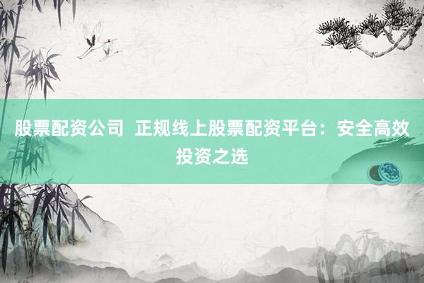 股票配资公司  正规线上股票配资平台：安全高效投资之选