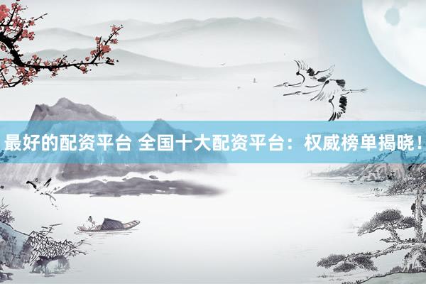 最好的配资平台 全国十大配资平台：权威榜单揭晓！