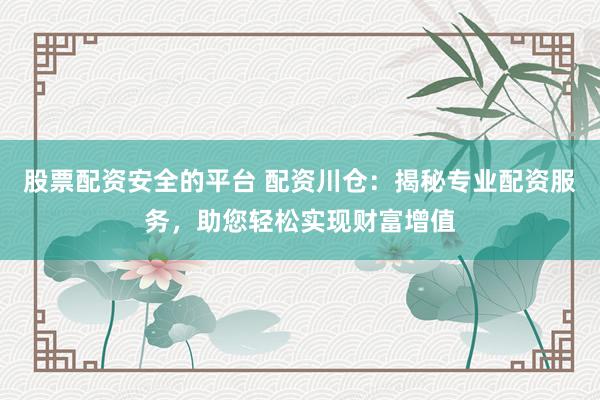股票配资安全的平台 配资川仓:揭秘专业配资服务,助您轻松实现财富增值