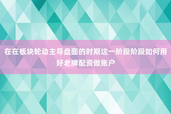 在在板块轮动主导盘面的时期这一阶段阶段如何用好老牌配资做账户