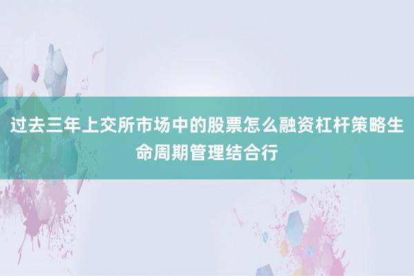 过去三年上交所市场中的股票怎么融资杠杆策略生命周期管理结合行